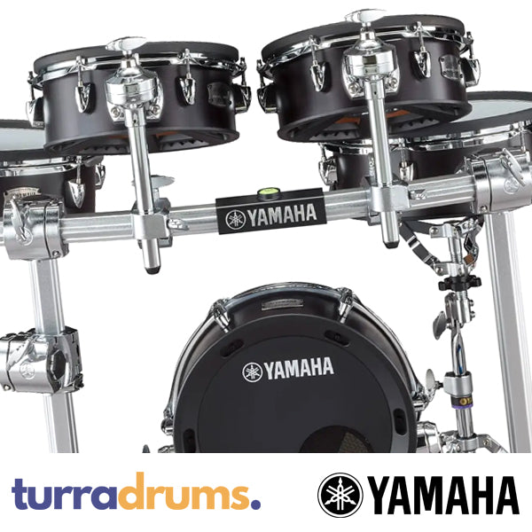 Yamaha DTX10K Electronic Drum Kit with Silicone (TCS) Heads - Black Forest toms rack