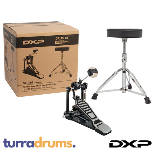 DXP TP5 Drum Kit Add-On Pack - Includes Bass Drum Pedal & Throne (DXPTP5)