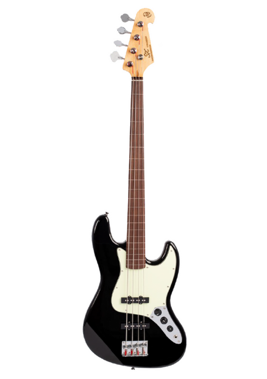 SX VEJ62FB Fretless JB Style Bass Black
