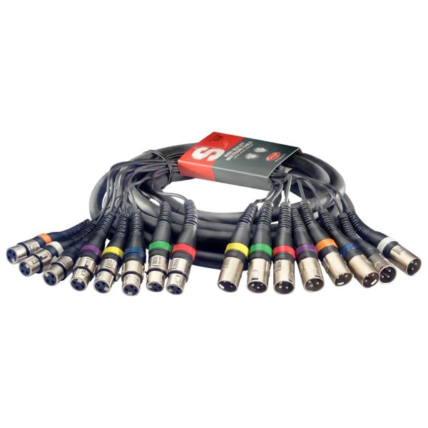 Stagg 5m Multicore Cable - 8 x XLRF to XLRM