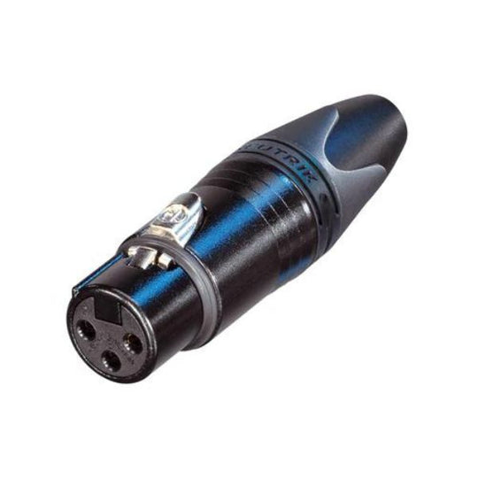 Neutrik NC3FXX-B XLR-F Connector - Black with Gold Contacts