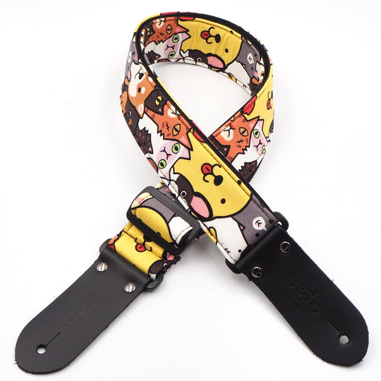 DSL 2" Handmade Fabric Guitar Strap - Cats & Dogs