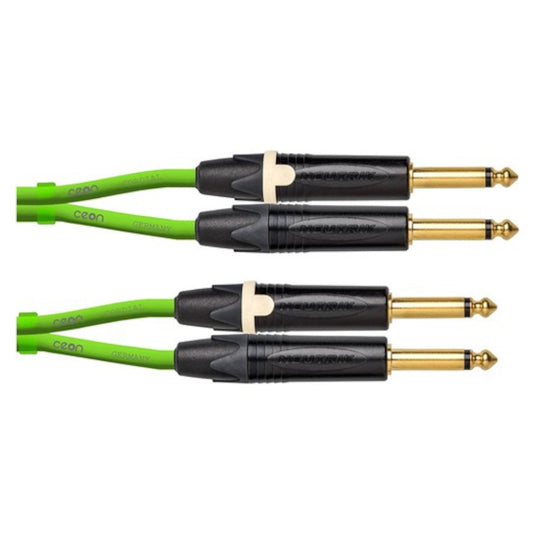 Cordial CEON DJ Dual TS Jack to Same (1.5m) - Green