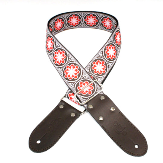 DSL Jacquard Weaving Strap - Flower Red