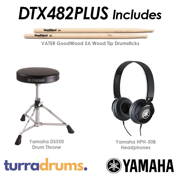 Yamaha DTX482K PLUS Electronic Drum Kit with Silicone (TCS) Snare 