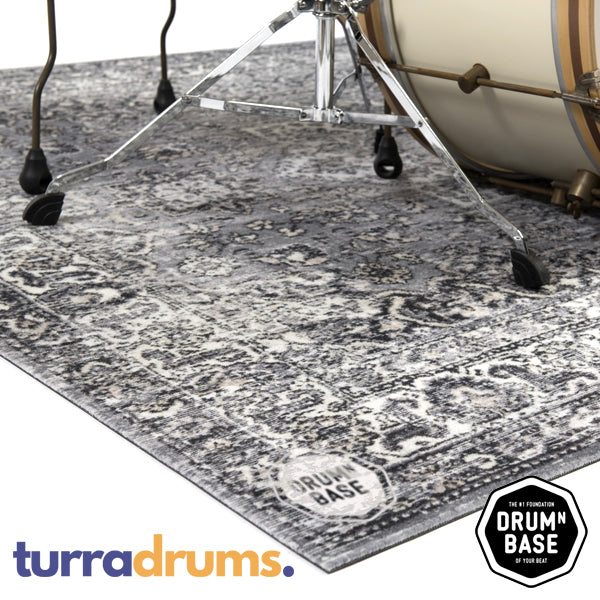 DRUMnBASE Vintage Persian Drum / Stage Mat 185cm x 160cm Gray (DNB VP185 GRY)