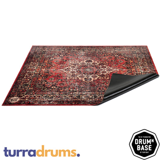 DRUMnBASE Vintage Persian Drum / Stage Mat 185cm x 160cm Original Red (DNB VP185 ORD)