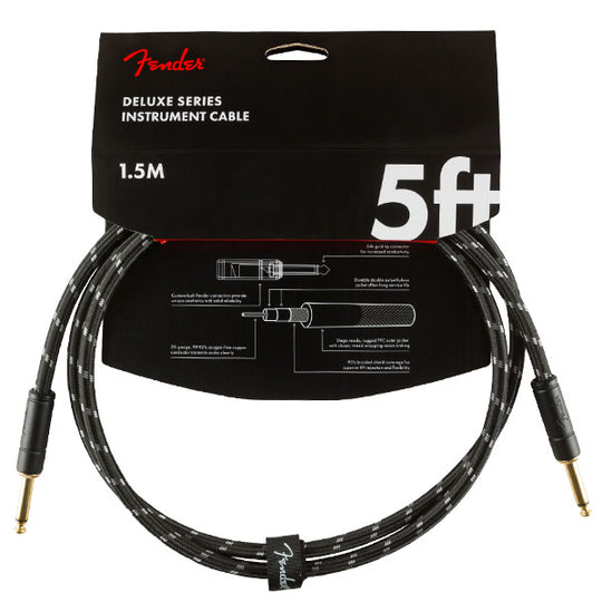 Fender Deluxe Series Instrument Cable 5ft - Black Tweed