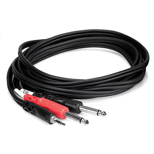 HOSA CMP-159 - Stereo Breakout, 3.5 mm TRS to Dual 1/4 in TS, 10 ft / 3M "