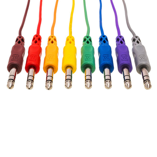 Hosa CSS-830 Patch Cables 1/4" TRS to Same - 1ft (8-Pack)