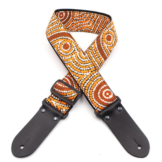 DSL 2" Indigenous Handmade Fabric Guitar Strap - Goanna Dreaming