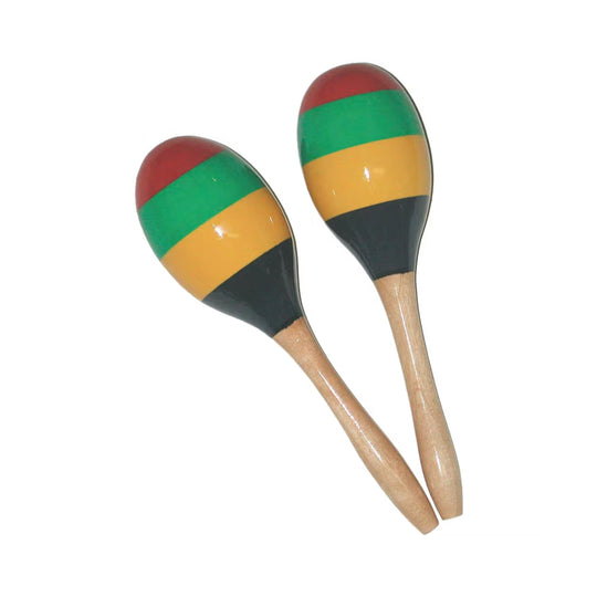 Mano Percussion ED765 9" Wooden Maracas (Multi-Coloured)