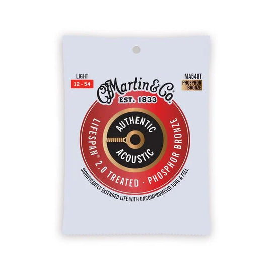 Martin Authentic Treated Light Acoustic Guitar Strings MA540T