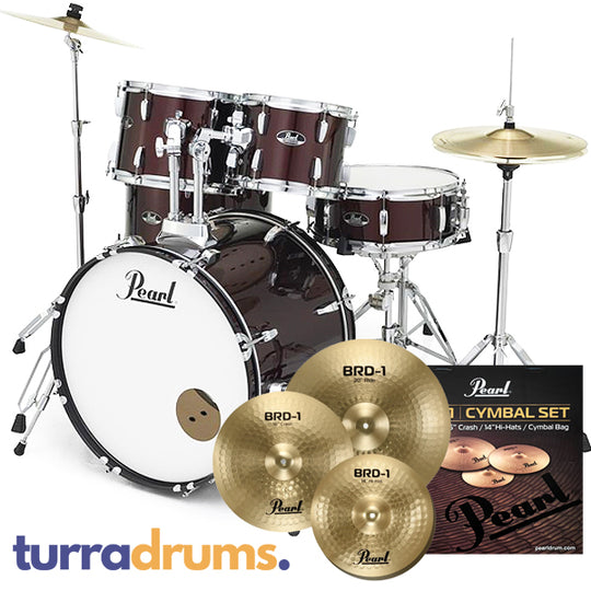 Pearl Roadshow Plus Fusion 20 Drum Kit Package - Wine Red