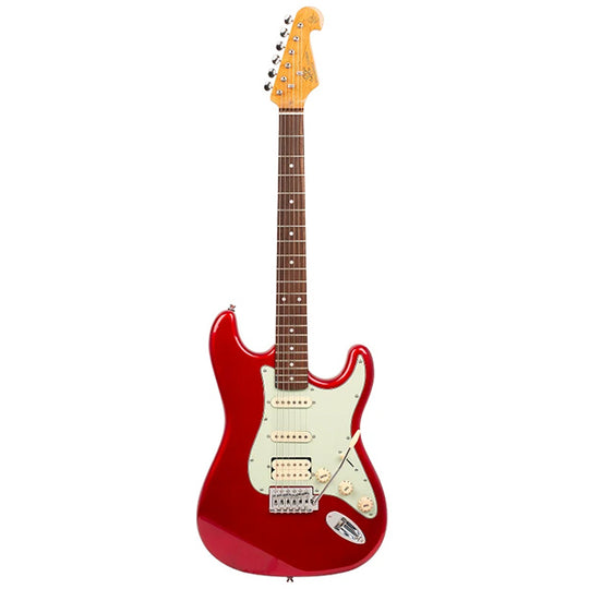 SX VES62H Vintage Style Electric HSS Candy Apple Red