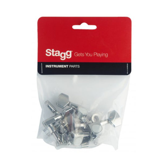 Stagg Acoustic Guitar Machine Heads 3-a-Side - Chrome (SP-MHWS-CH)