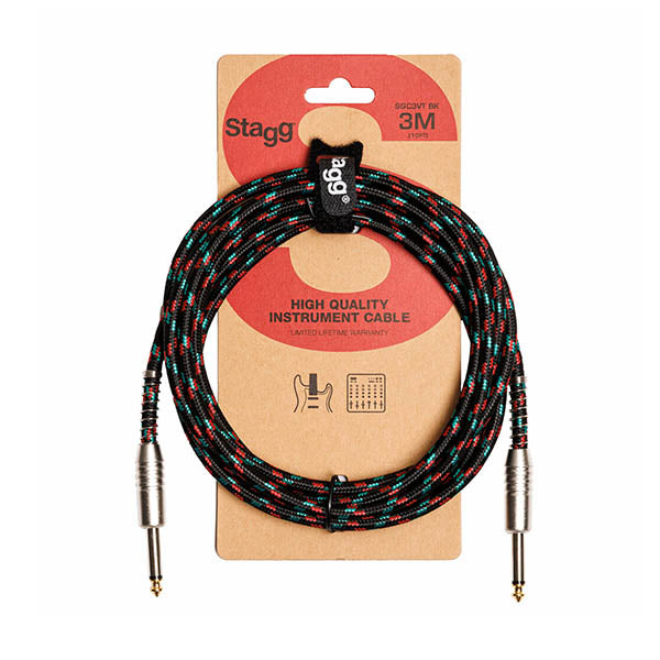 Stagg Instrument Cable S Series 3m  Black Tweed