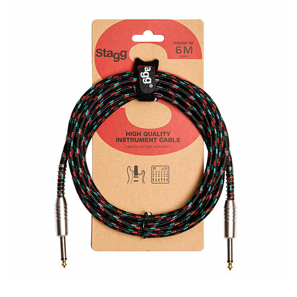 Stagg Instrument Cable S Series Vintage Black Tweed 6m