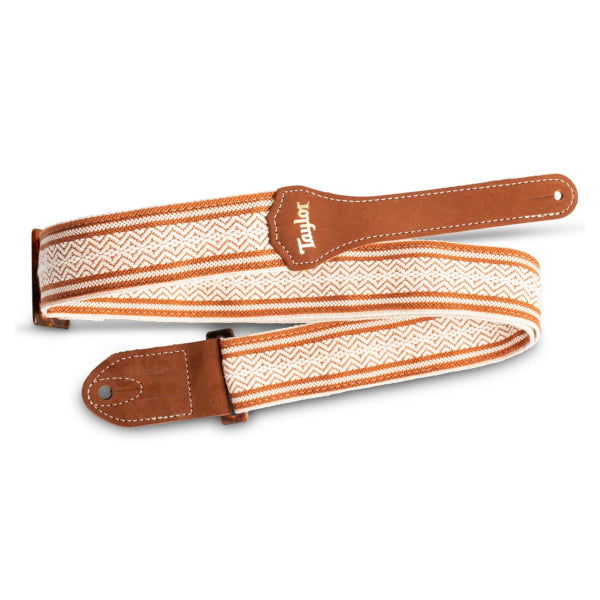 Taylor 2" Academy Jacquard Leather Guitar Strap - White/Brown