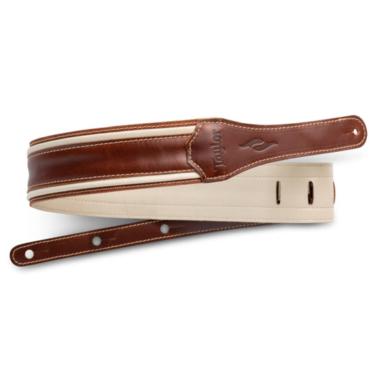 Taylor Element 2.5" Leather Guitar Strap - Brown/Cream