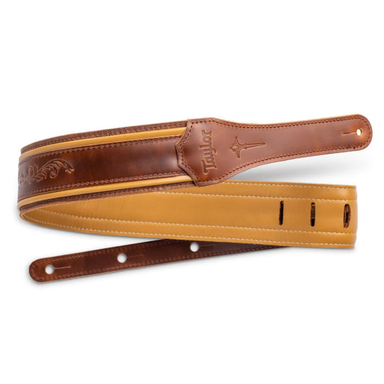 Taylor Nouveau 2.5" Leather Guitar Strap - Medium Brown
