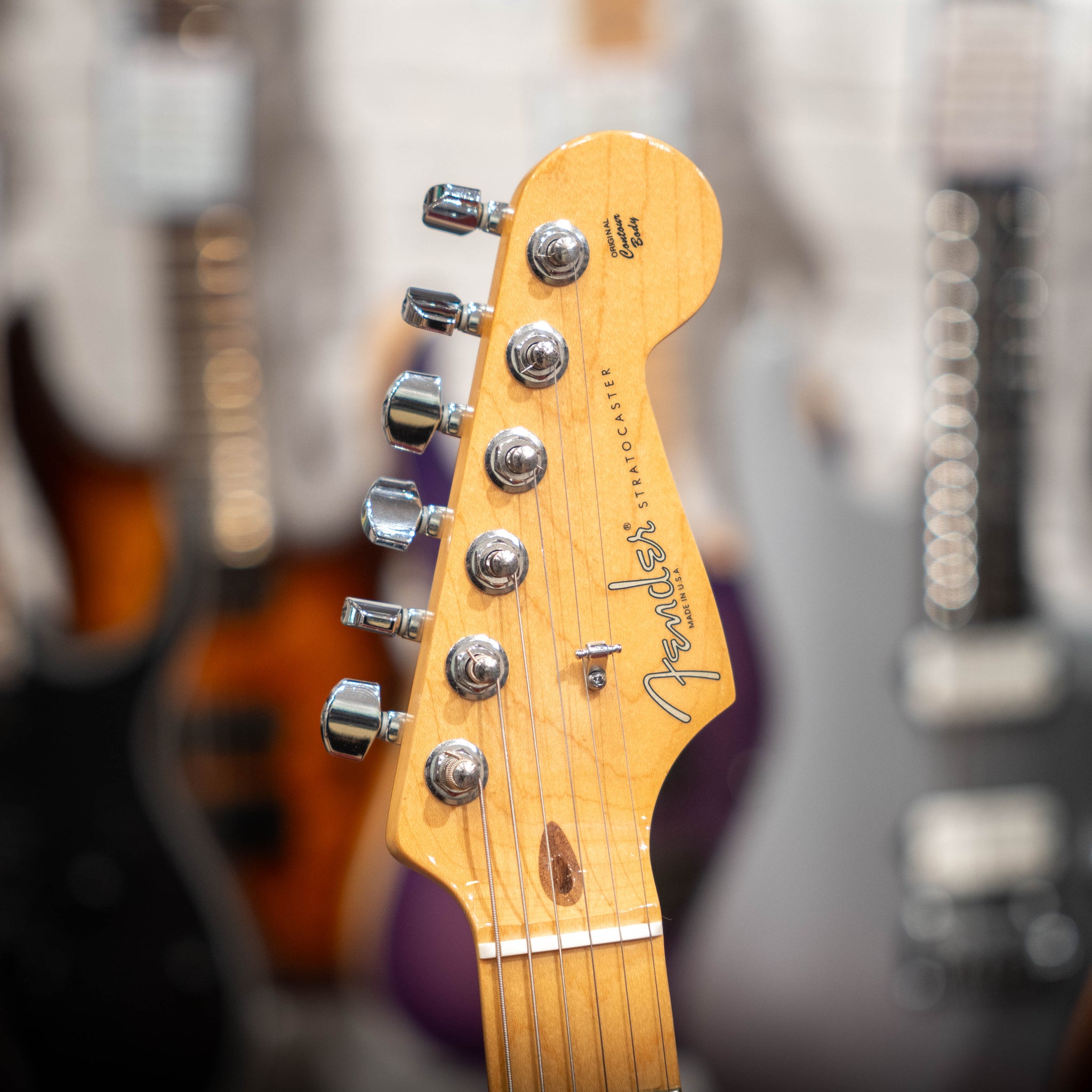 Fender American Standard Strat Black (Second Hand) - Headstock