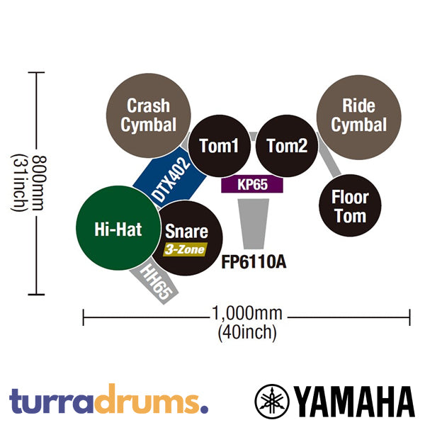 Yamaha DTX452K PLUS Electronic Drum Kit diagram