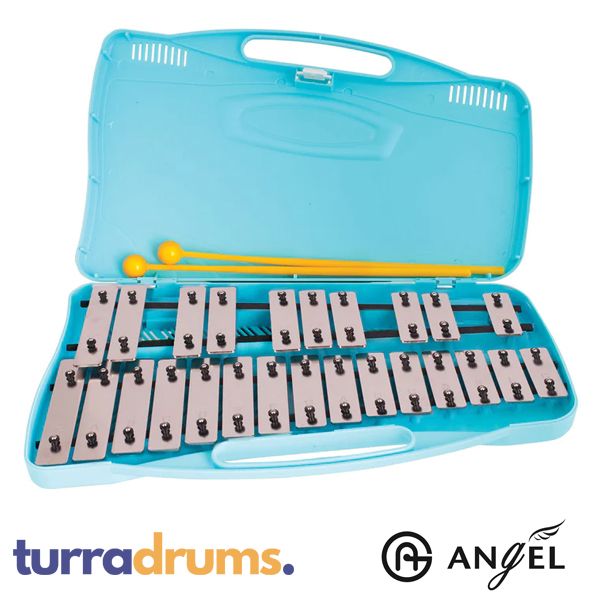 Angel AX25KN Glockenspiel in Blue Plastic Case with Beaters