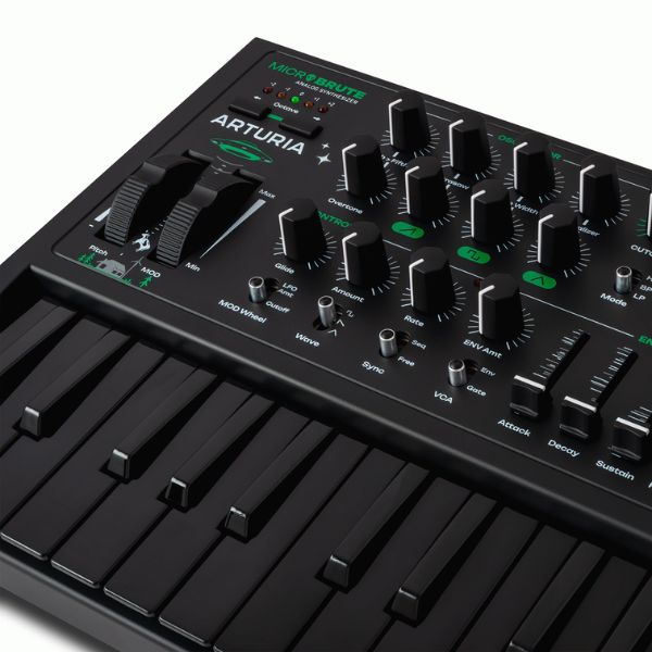 Arturia keyboard controller with control knobs and buttons on a white background