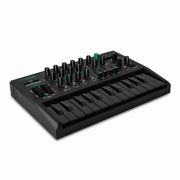 Black electronic keyboard with control panel on a white background