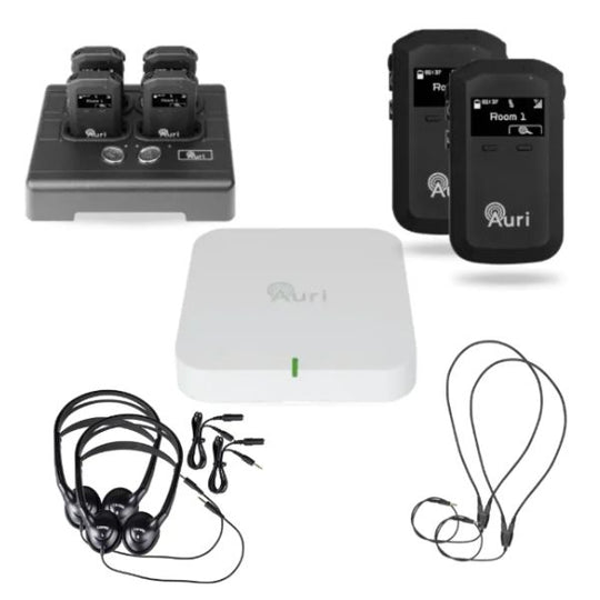 Auri J2-D 2-Channel Auracast System Kit with 2 Receivers (Dante)