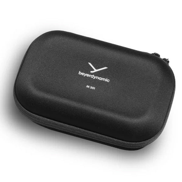 Black carrying case with beyerdynamic logo on a white background