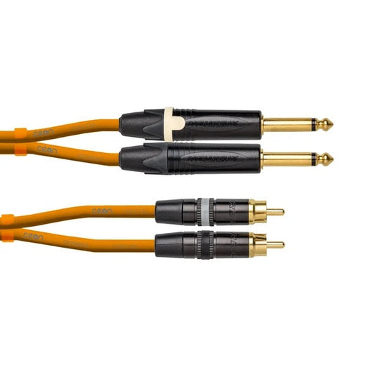 Cordial CEON DJ Dual TS Jack to Dual RCA (1.5m) - Orange