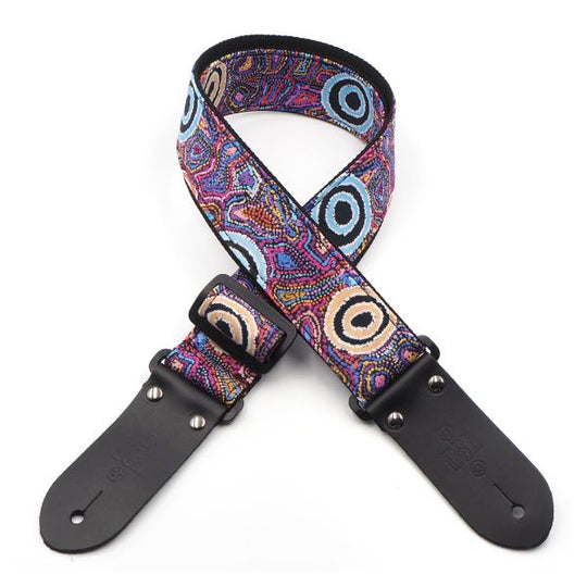 DSL 2" Indigenous Handmade Fabric Guitar Strap - Yumari Dreaming