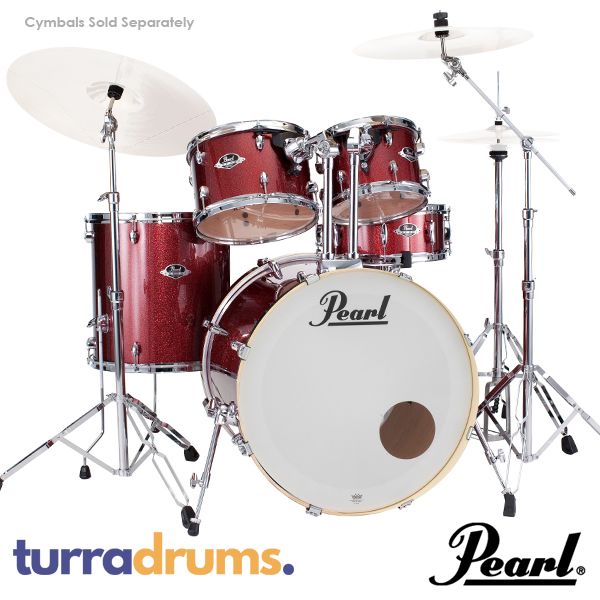 Pearl Export EXX 20" Fusion Size Drum Kit with Hardware - Black Cherry Glitter