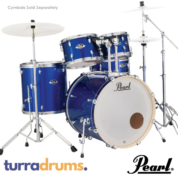 Pearl Export EXX 22" Fusion Plus Size Drum Kit with Hardware - 10/12/16/22 - High Voltage Blue