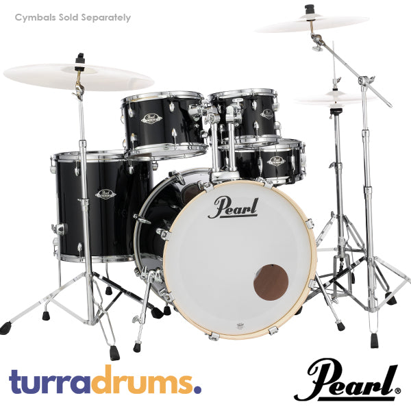 Pearl Export EXX 22" Fusion Plus Size Drum Kit with Hardware - 10/12/16/22 - Jet Black