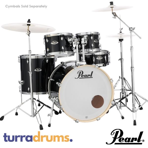 Pearl Export EXX 20" Fusion Size Drum Kit with Hardware - Jet Black