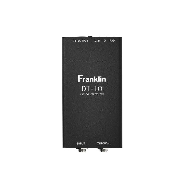 Black electronic device labeled 'Franklin DI-10' on a white background