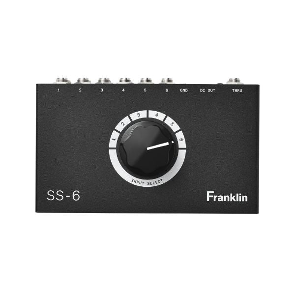 Black audio mixer with Franklin branding on a white background