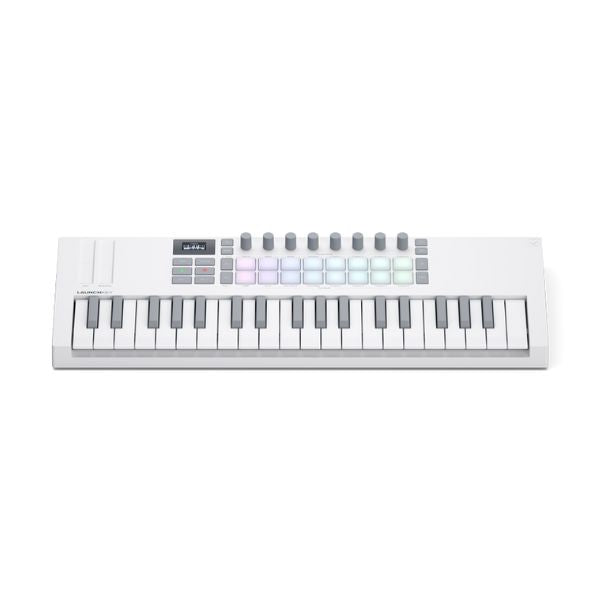 Novation Launchkey 37 Mini MK4 (White) - Front Angle