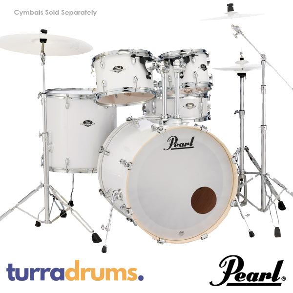 Pearl Export EXX 22" Fusion Plus Size Drum Kit with Hardware - 10/12/16/22 - Pure White