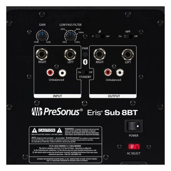 PreSonus Eris E8BT Sub rear ports