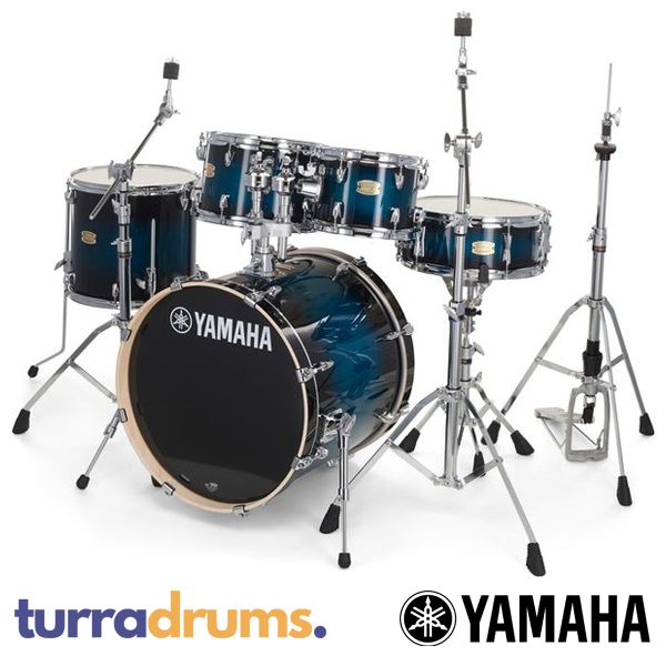 Yamaha Stage Custom Fusion Size Drum Kit with Hardware - Deep Blue Sunburst