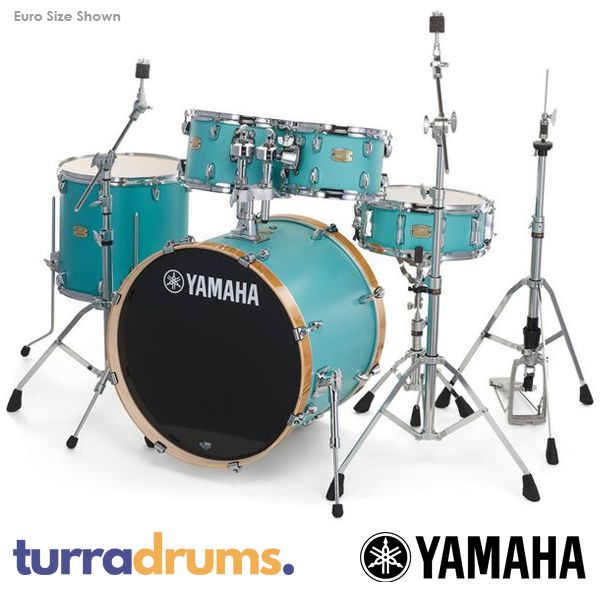 Yamaha Stage Custom Fusion Size Drum Kit with Hardware - Surf Matte Blue