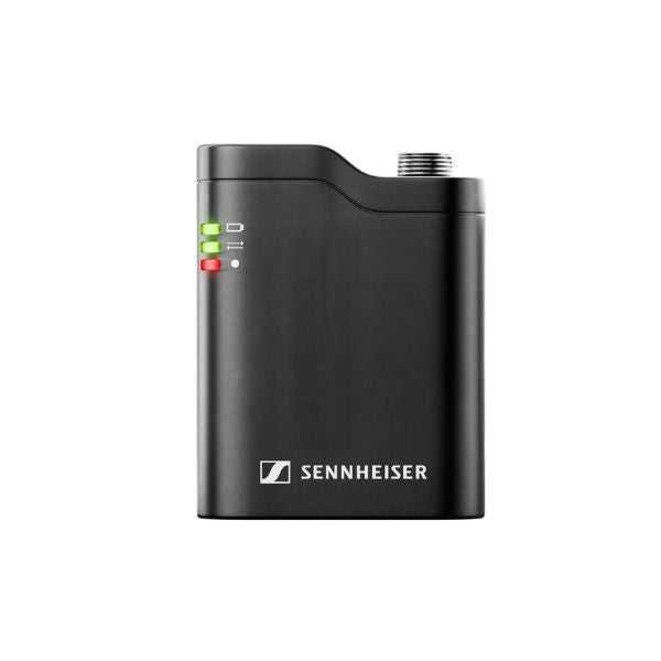 Black Sennheiser electronic device on a white background