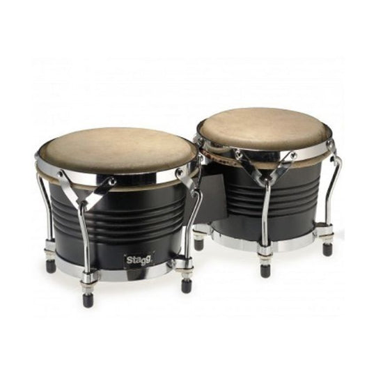 Stagg 6.5 & 7.5 Inch Bongo Drums with Legs - Black (BW200BK)