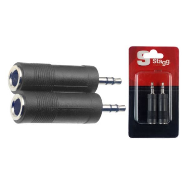 Stagg Headphone Adaptor 2-Pack  (1/4 Inch TRS-F to 3.5mm TRS-M)