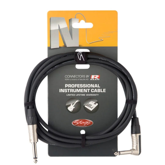 Stagg Instrument Cable Straight to RA (6m) NGC6PLR