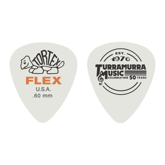Jim Dunlop Tortex 0.60mm Flex Turramurra Music 50th Logo Pick (Single)